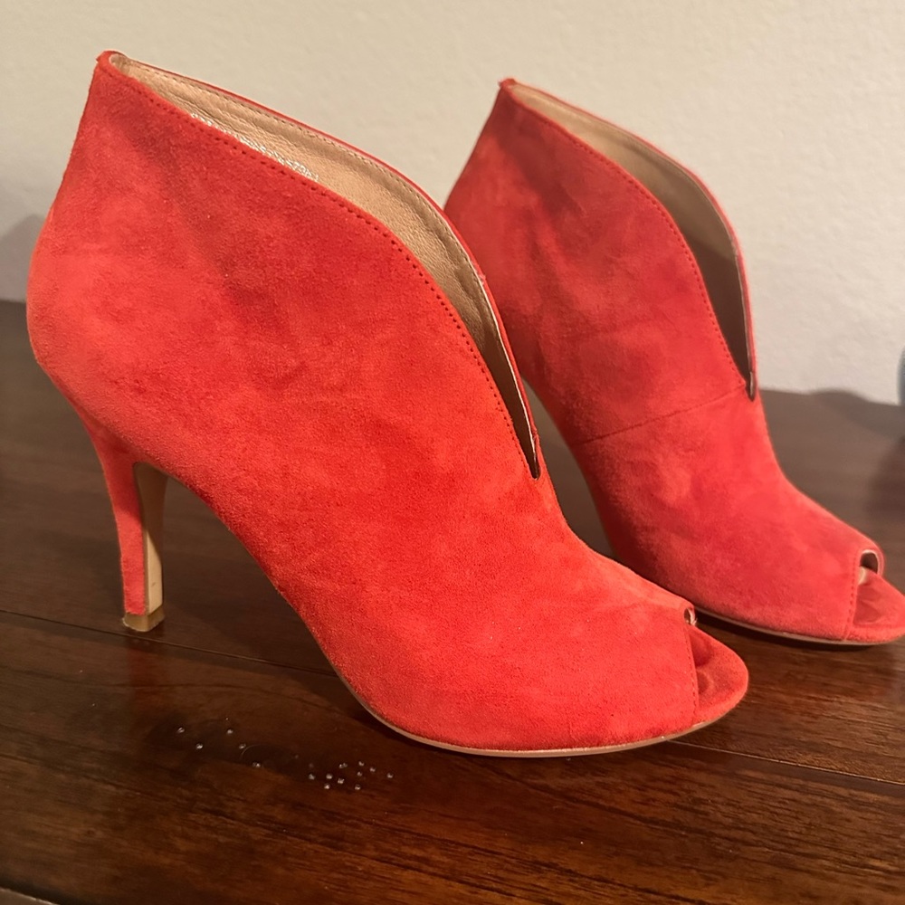 Red Peep Toe Booties